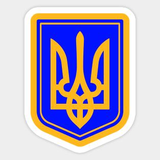 Ukraine trident on shield Sticker